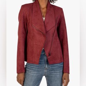 Kut from the Kloth Carina faux suede drape jacket.